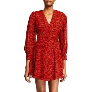 Alice & Olivia Polly Red Leopard Dress